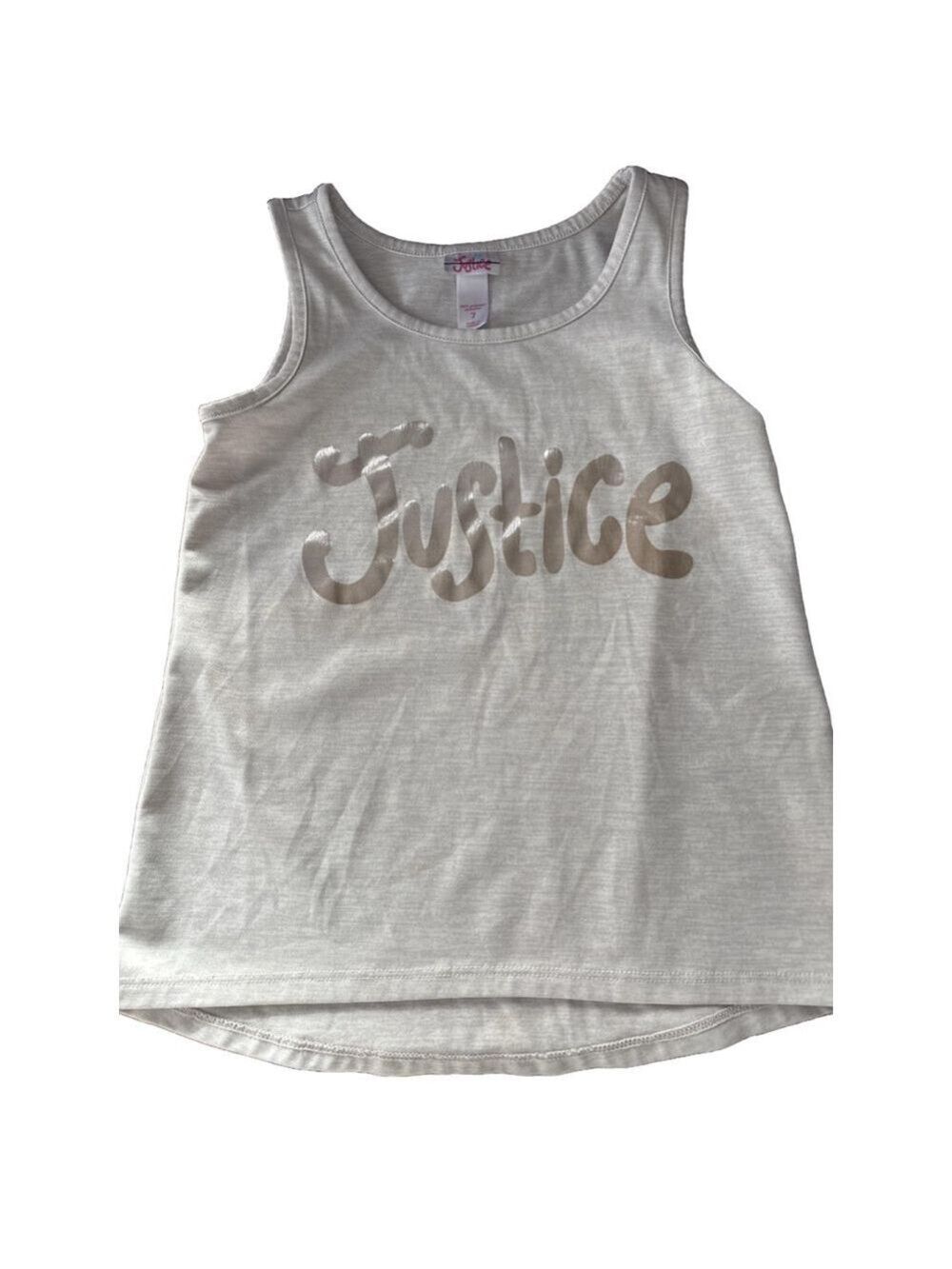 Girls Justice Tank Top, Size 7, Light Gray